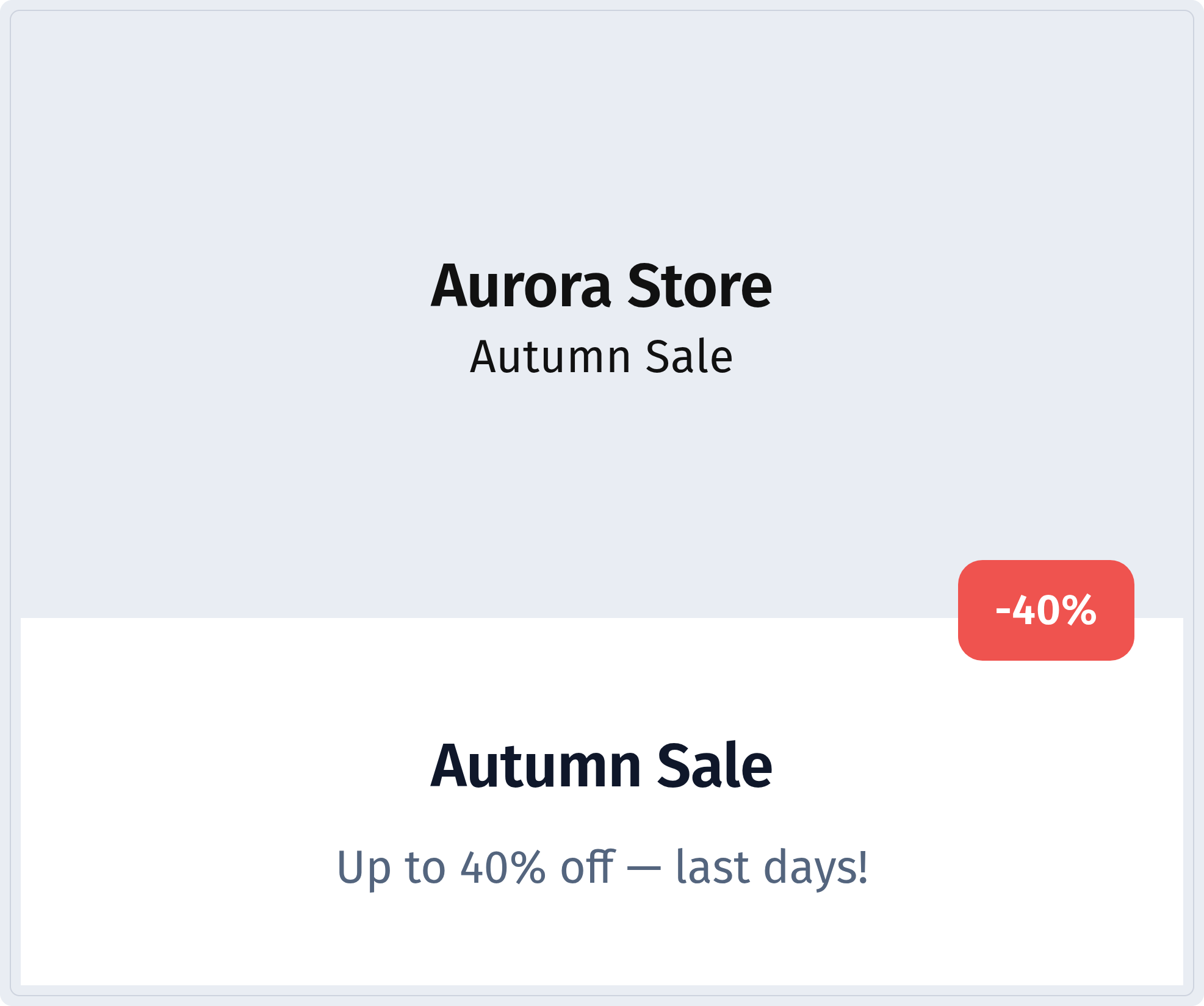 Обновлённая страница купона на телефоне с текстом Up to 40% off — last days!