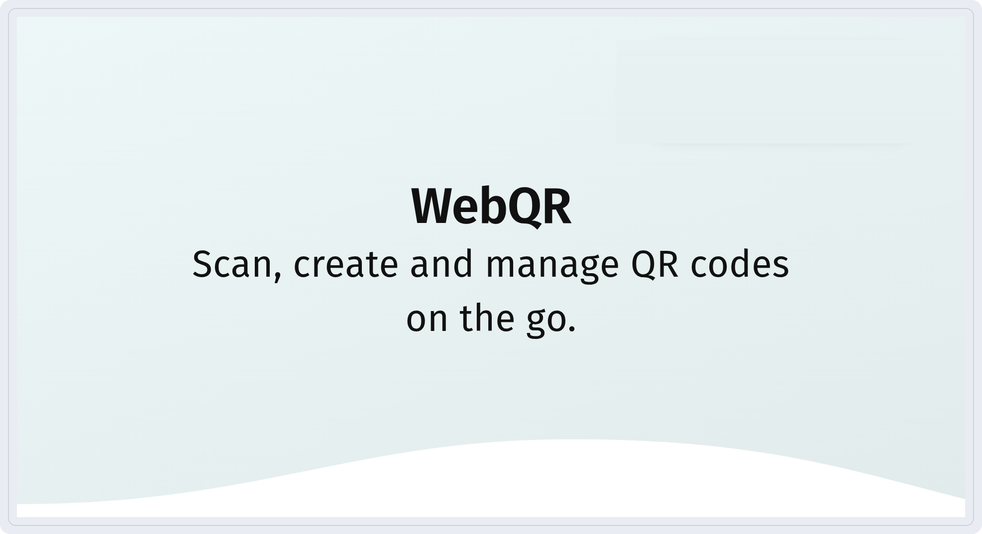 Страница приложения на телефоне: обложка с WebQR и описанием