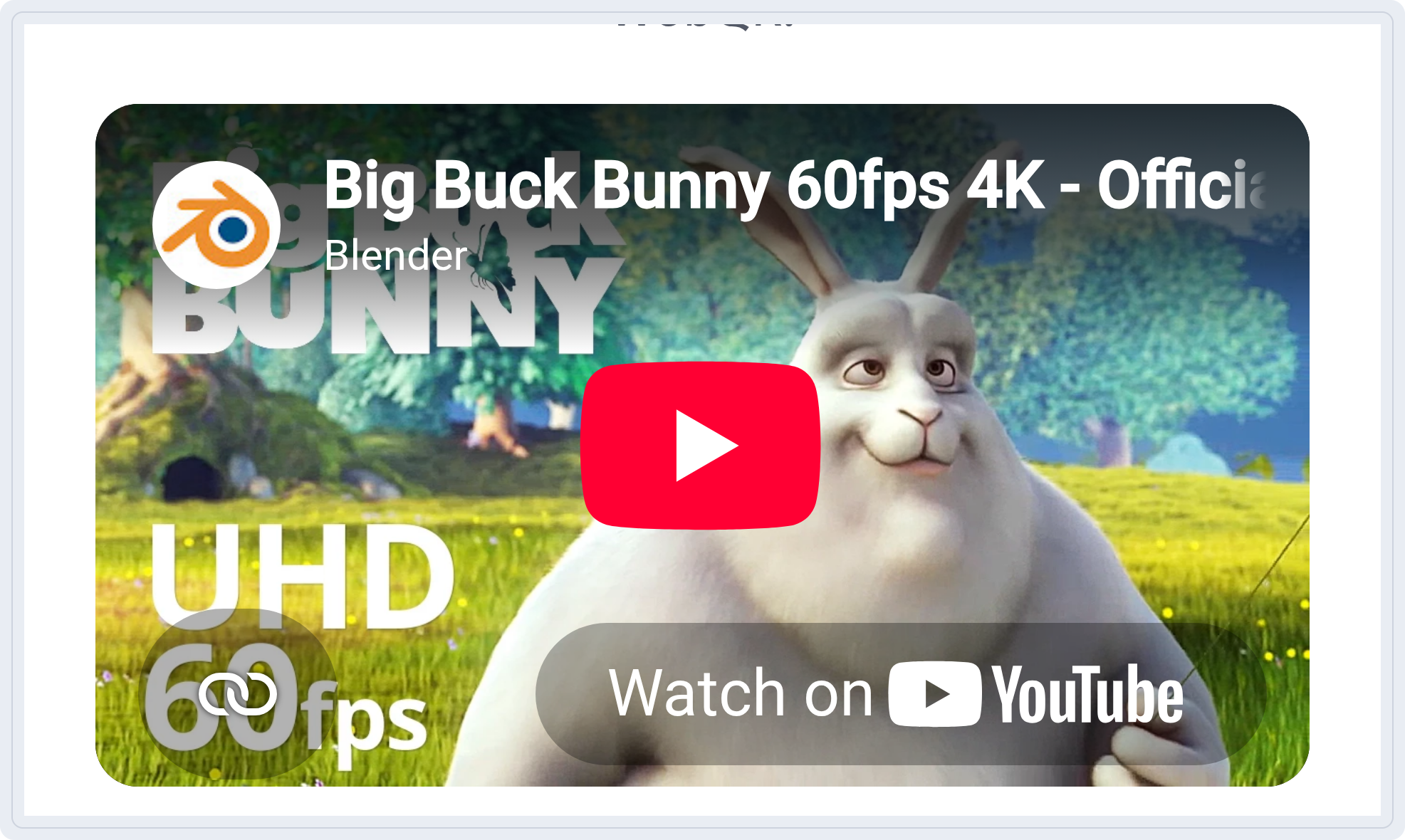Встроенный плеер YouTube на странице видео-кода