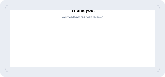 Экран Thank you после ответа