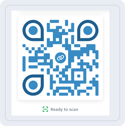QR code preview after applying a saved design